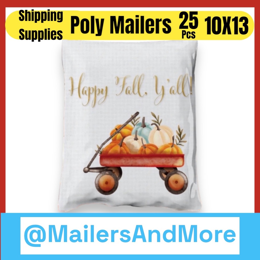 25 10X13 Poly Mailers Happy Fall Y’all!, Shipping Envelopes PRICE IS FIRM - Picture 3 of 7